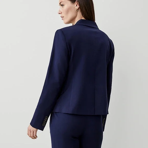 Ann Taylor The Petite Shorter Tailored Double Breasted Blazer Size 0P New - Picture 4 of 8